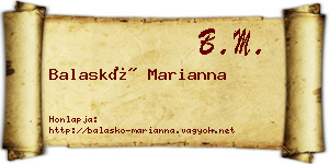 Balaskó Marianna névjegykártya